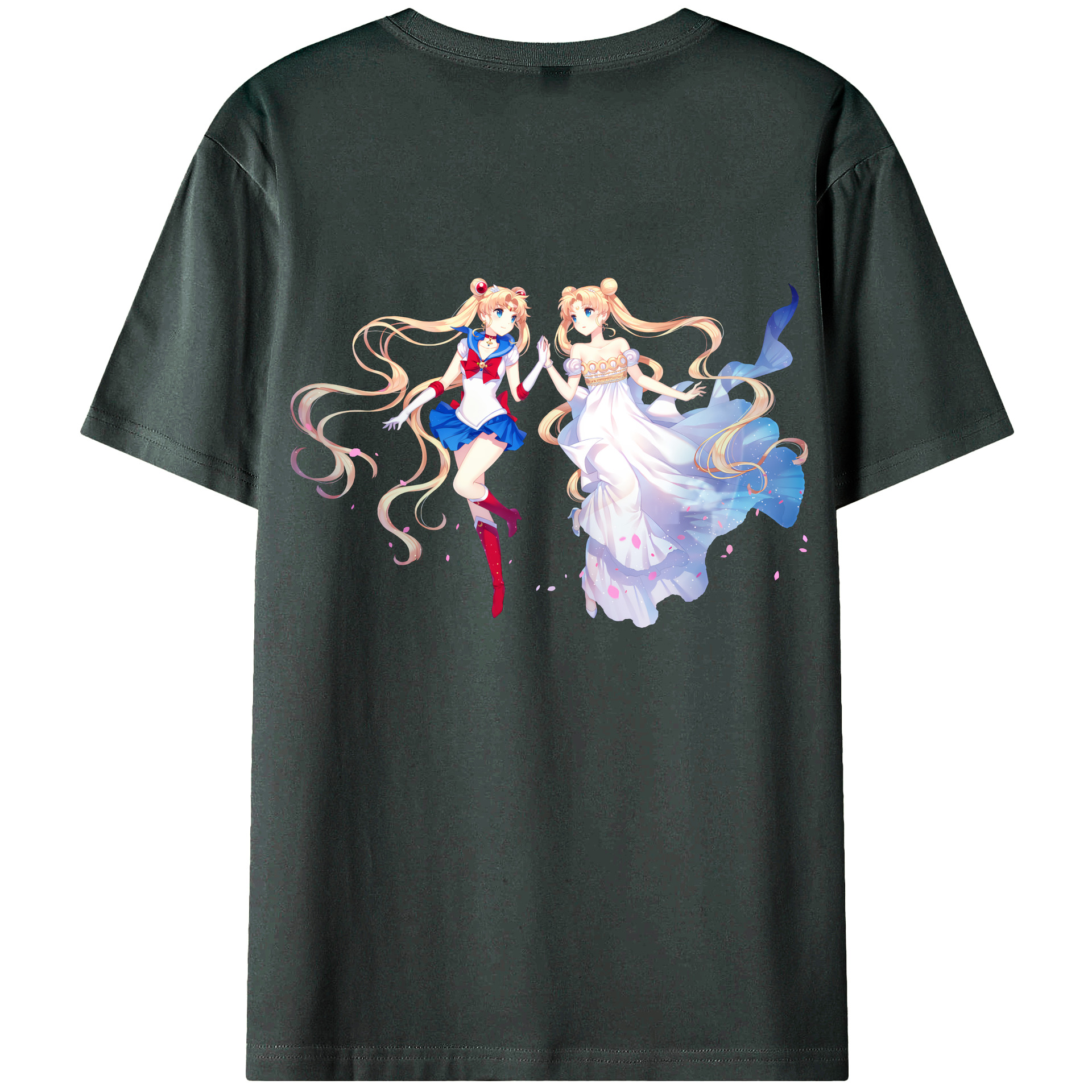 （画像用） 美少女戦士セーラームーン 月野 うさぎ つきの うさぎ Sailor Moon Tsukino Usagi 綿100％ メンズ半袖Tシャツ（バックプリント） 通気性